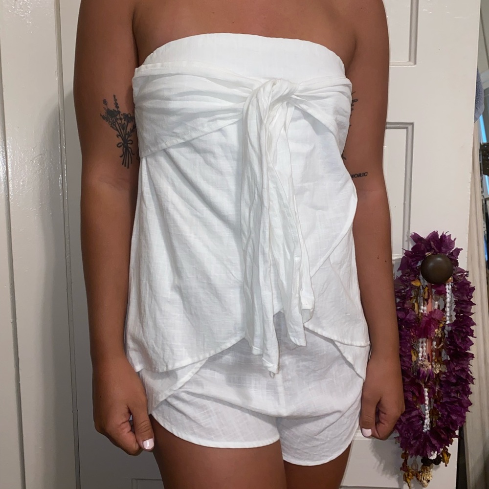 White Beachy Princess Polly Romper